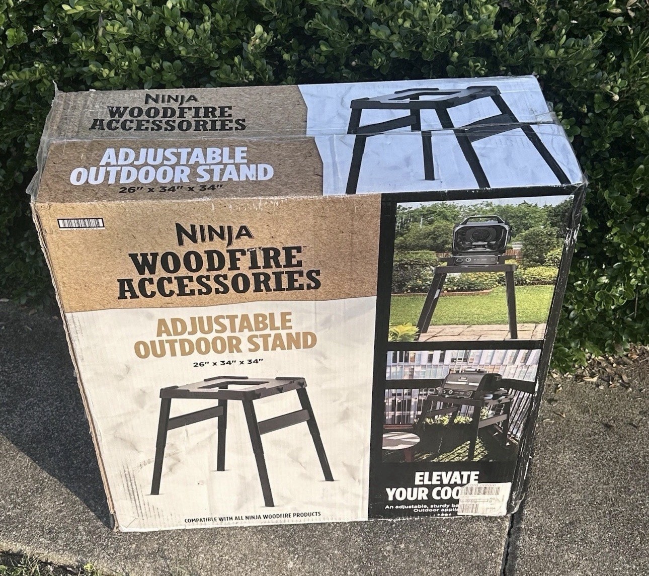 Open Box Ninja Woodfire Accessories Adjustable Outdoor Stand 26 x 34 x 34 READ