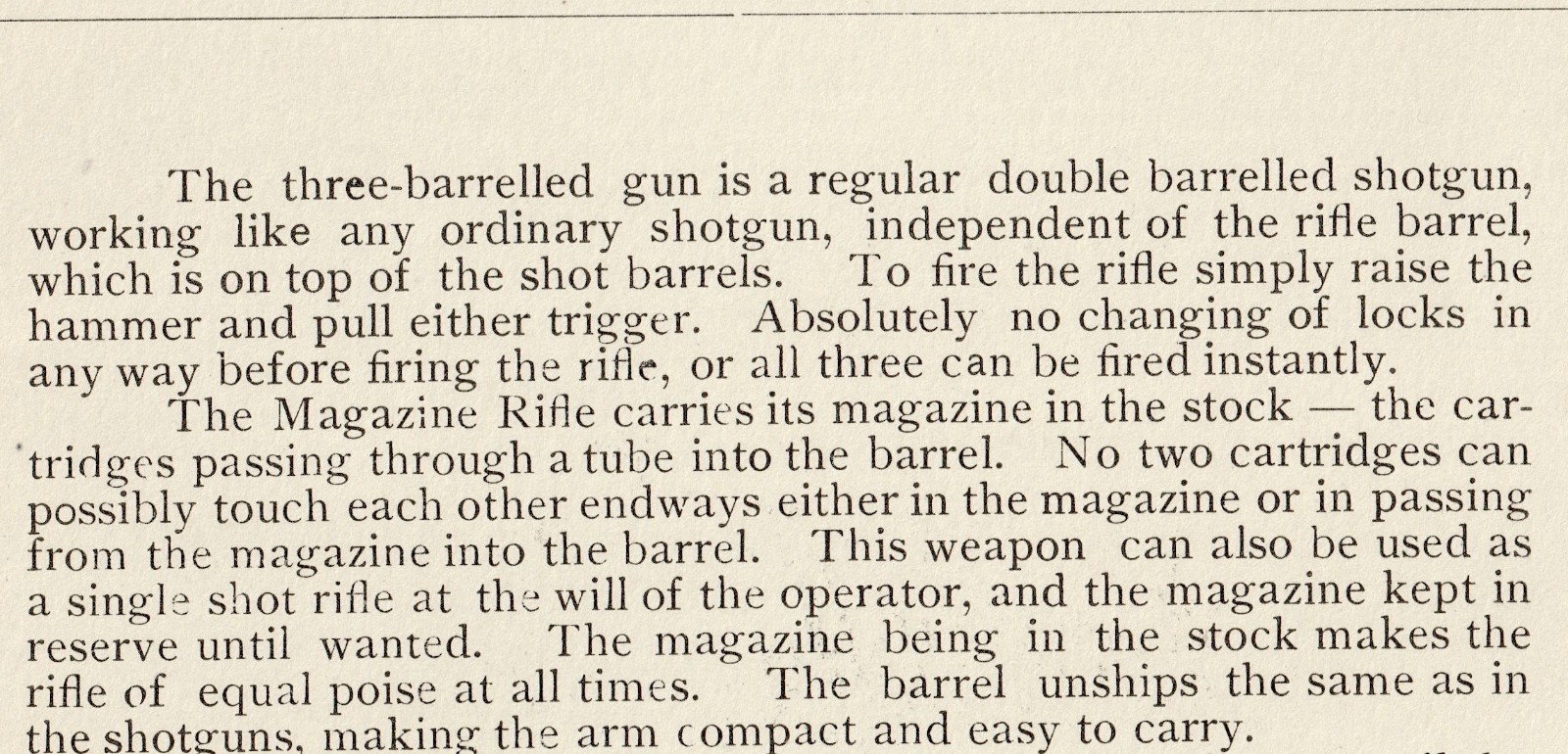 Brooks 3-Barrelled Shotgun 1892 Arms & Tool Rifle Folder Advertising Trade Card