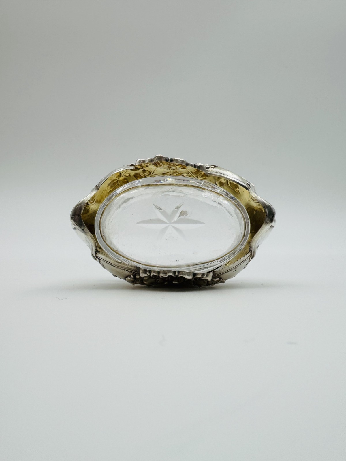 French Minerva Silver Open Salt Cellar - Art Nouveau - with Glass insert and sil