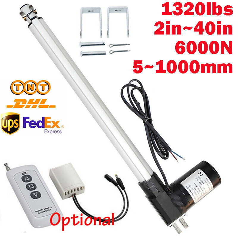 6000N 1320lbs 12V Heavy Duty Linear Actuator 2" - 40inch 1000MM Stroke Electric