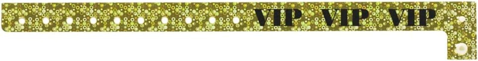 Gold Holographic VIP Waterproof Wristbands - Secure, Adjustable Event Bracele...