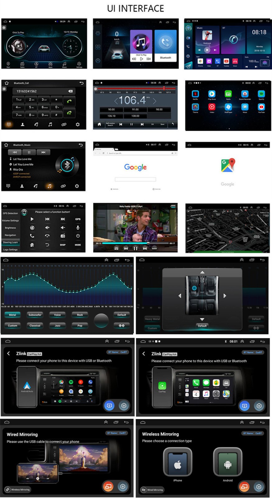 Touch Screen Car MP5 Player Mirror Link SWC USB Fit For 2006-2010 Dodge Caliber