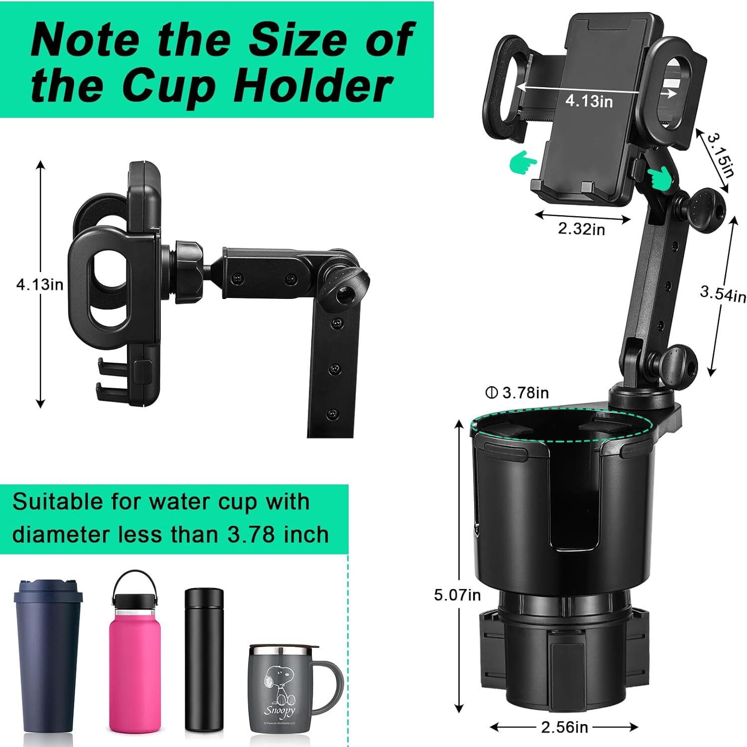 Car Cup Holder Phone Mount Universal Auto Cell Phone Stand with Drink Expand