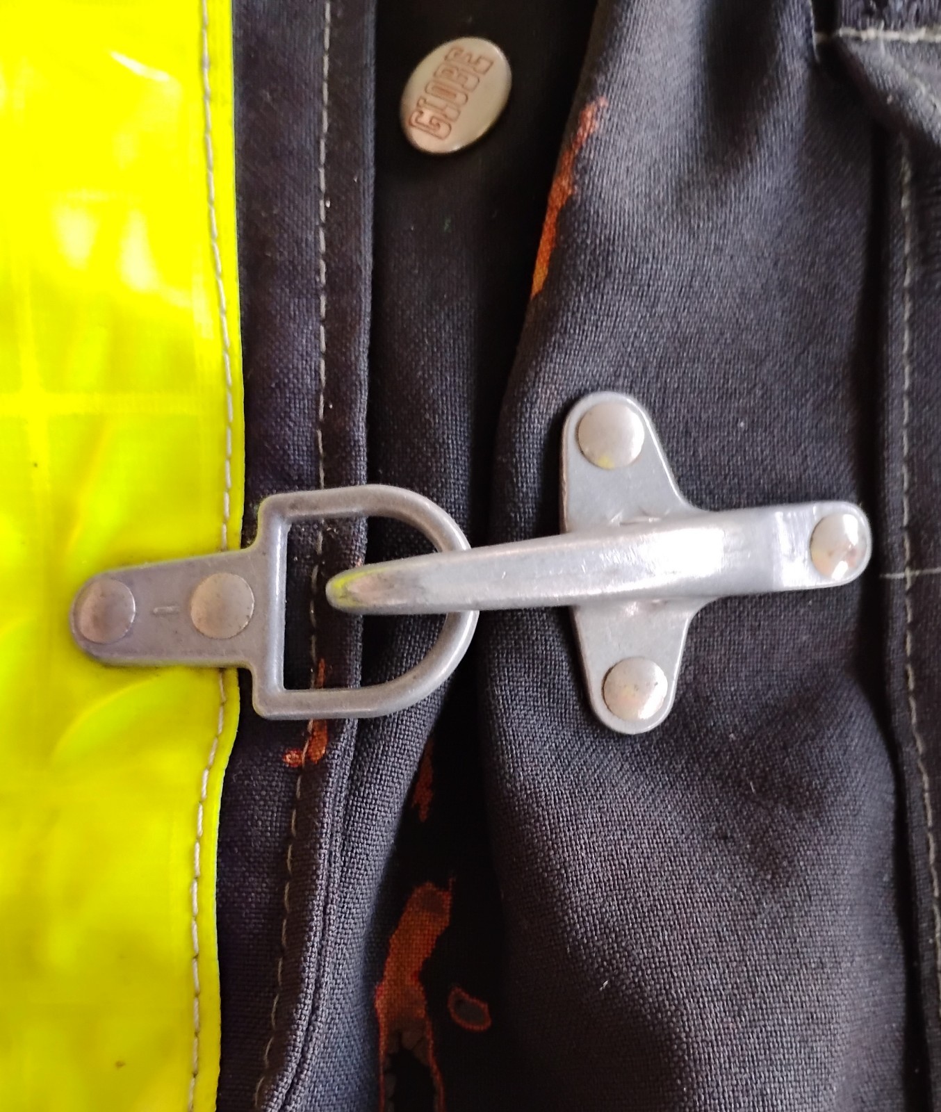 VINTAGE GLOBE MEN'S Sz. 38 PROVIDENCE, RI. FIREFIGHTER BUNKER TURN OUT JACKET