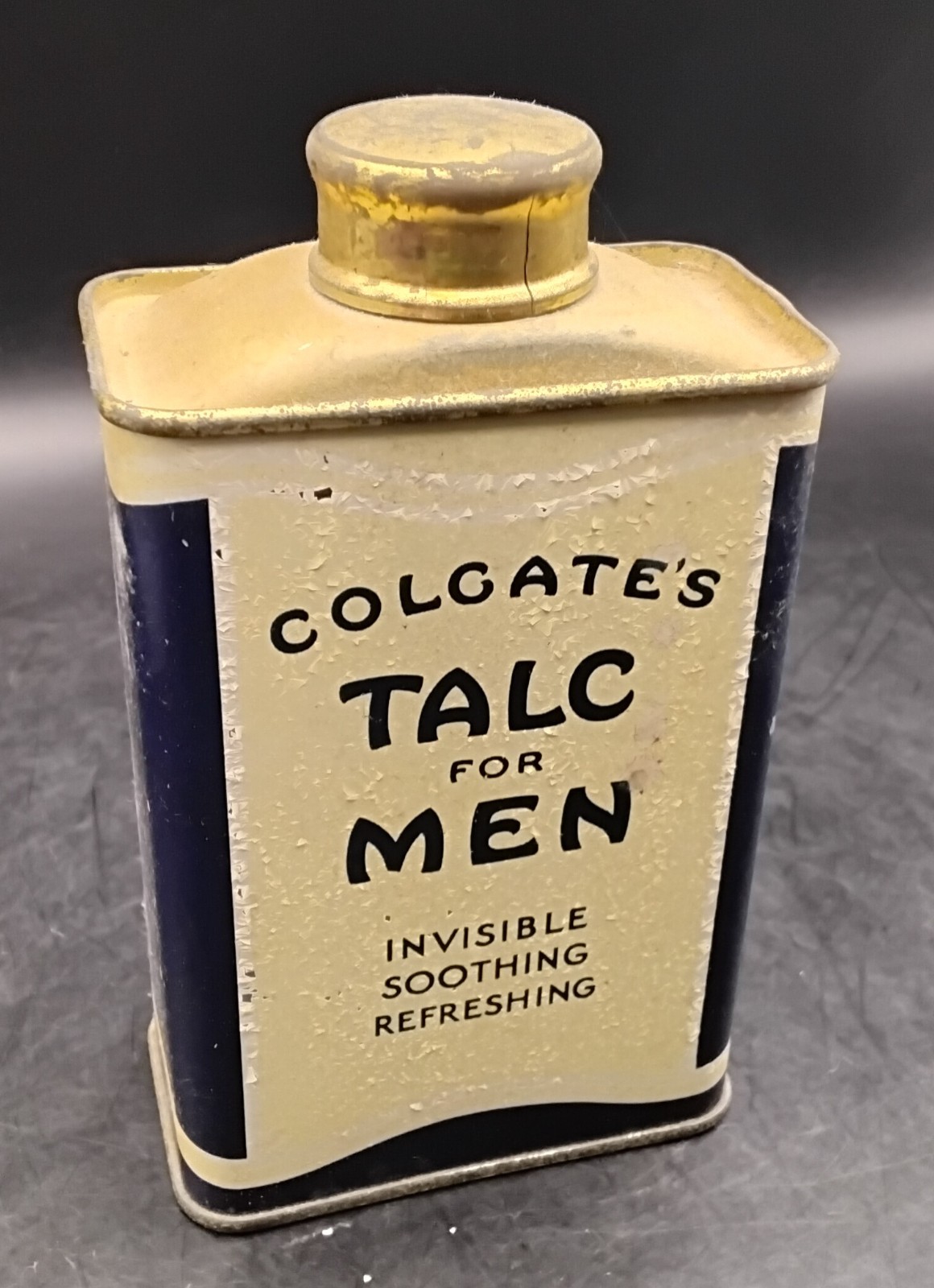 (BoxF) Vintage Colgate Talc for Men Tin Can