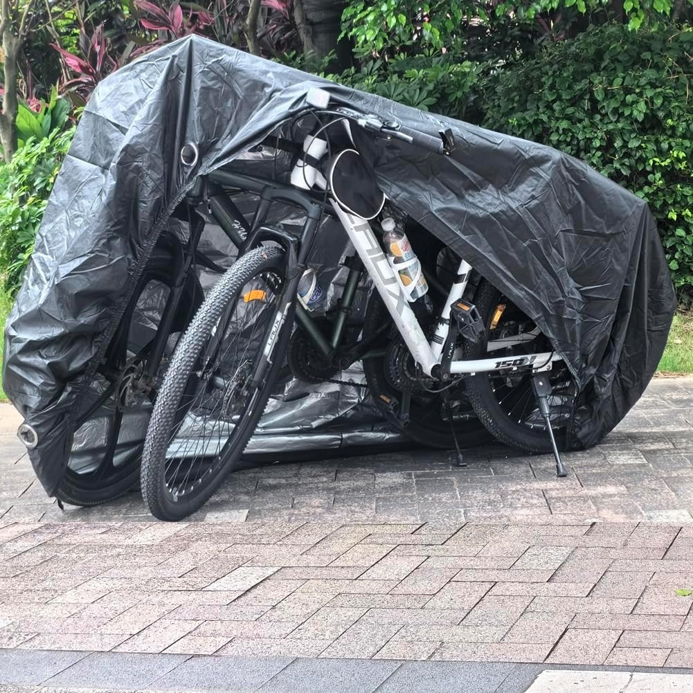 Bike Covers for 2 or 3 Bikes, [2024 Upgraded] 2XL Large Outdoor Waterproof Bicyc