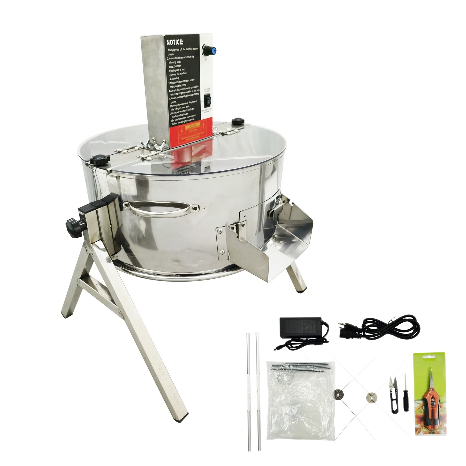 110V 16" 5.3Gal Electric/Manual Hydroponic Bud Leaf Trimmer Stainless Steel