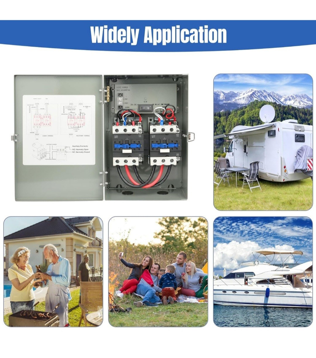 50 Amp RV Automatic Transfer Switch, 120/240 VAC Safety Power Monitoring Switch