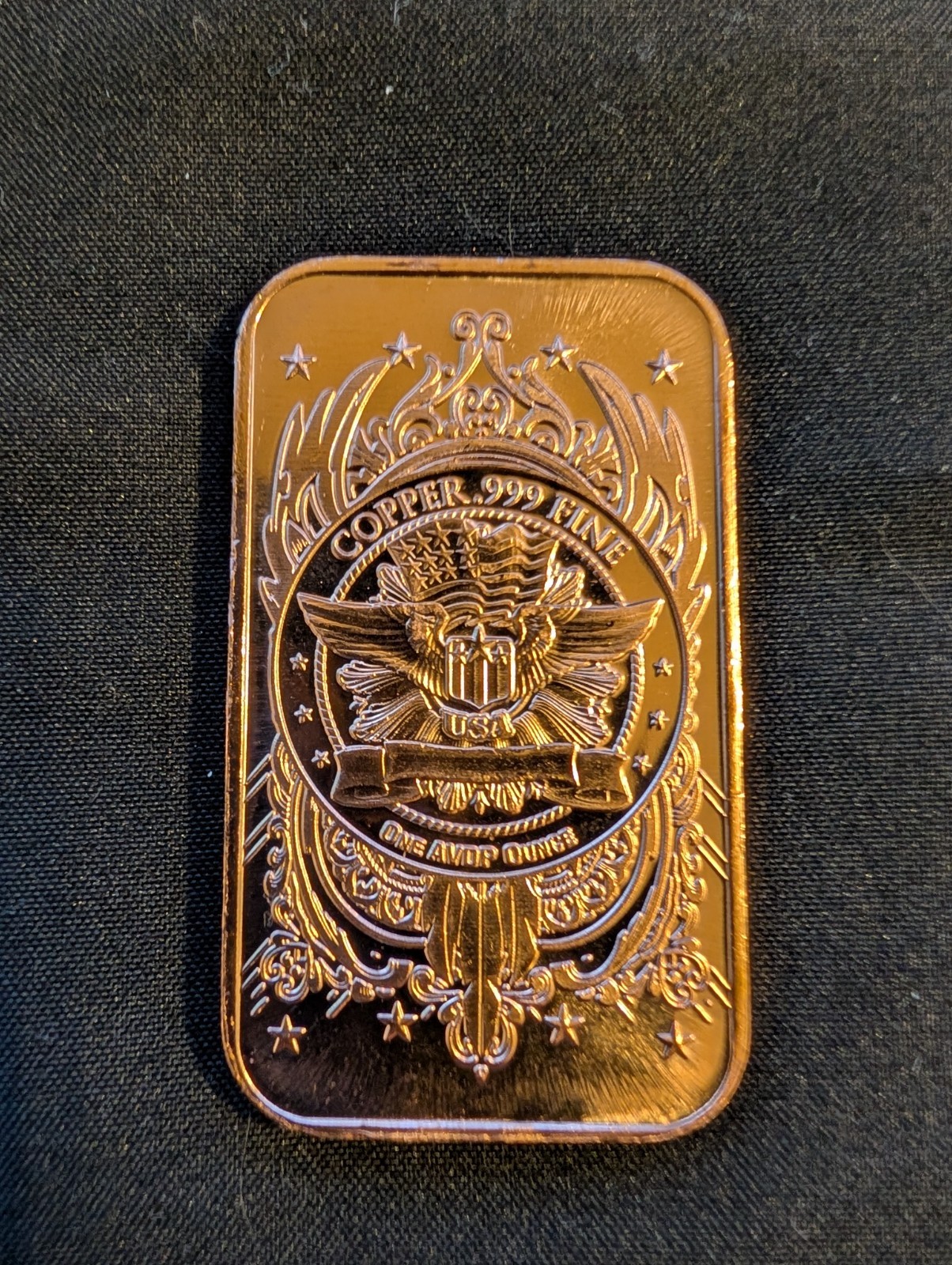 1 oz. Saint-Gaudens Lady Liberty .999 fine copper bar