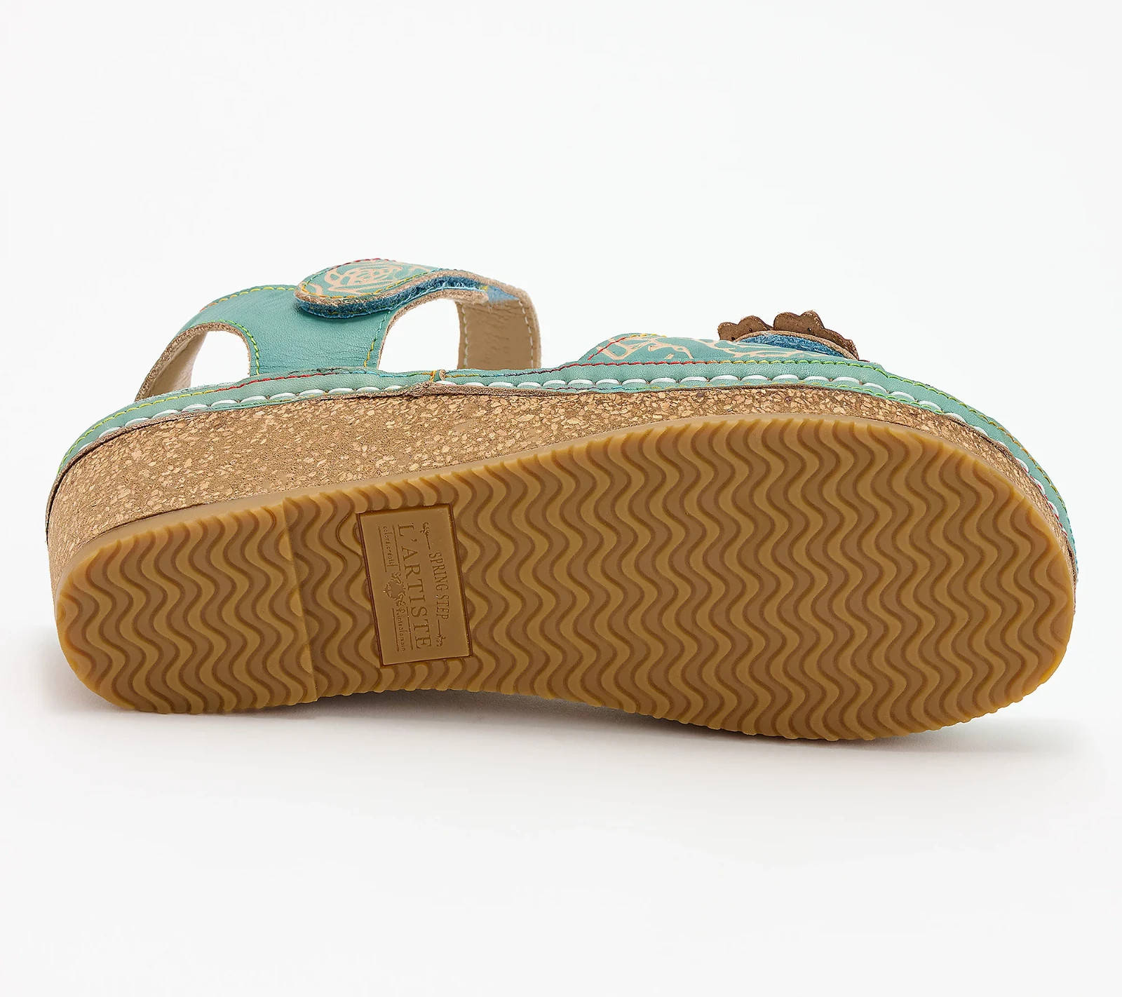 L'Artiste Spring Step Leather Wedge Sandals-Cuteness-Black-EU37 (6.5-7)-A587756