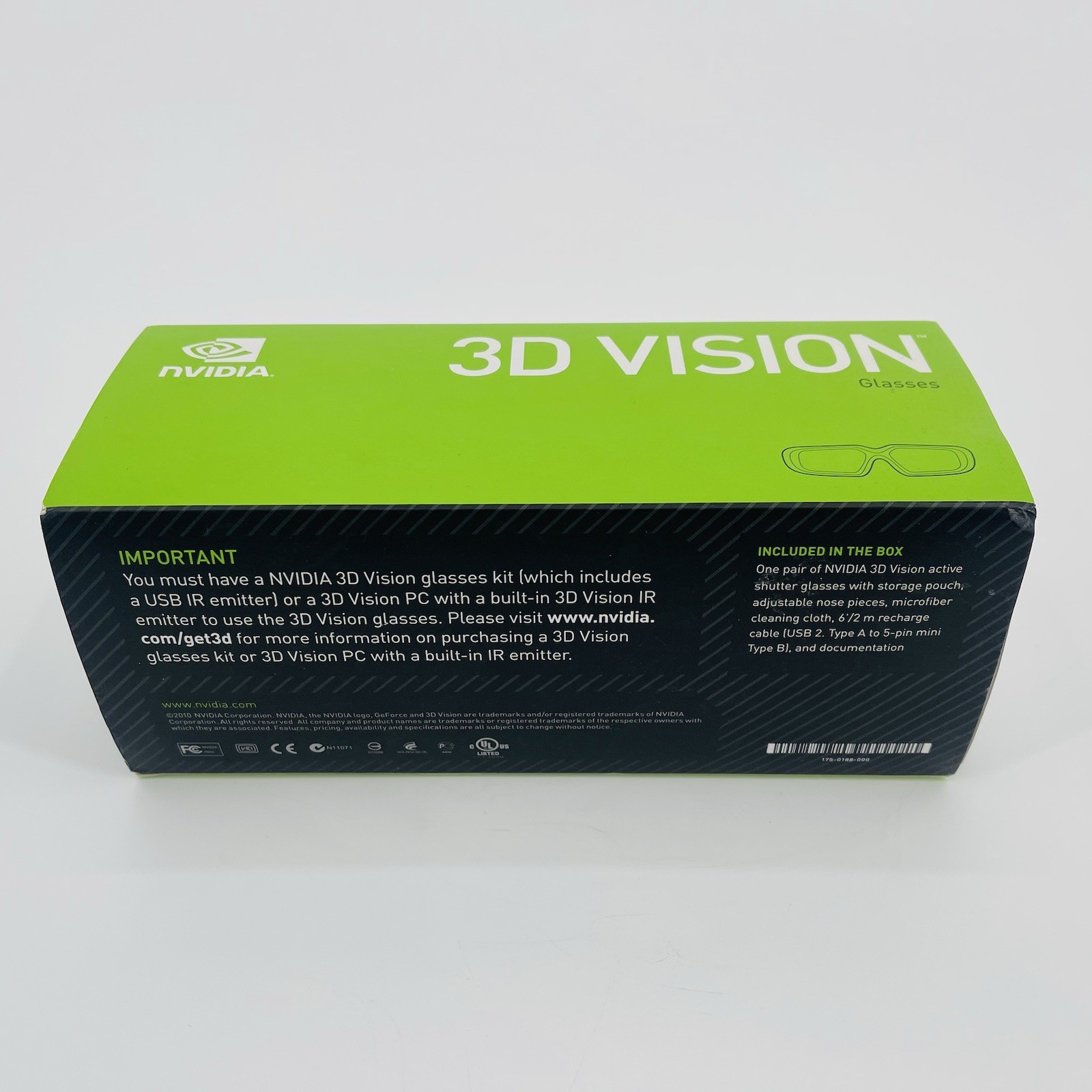 Nvidia 3D Vision Wireless Glasses Immersive 942-10701-0001-002 Open Box