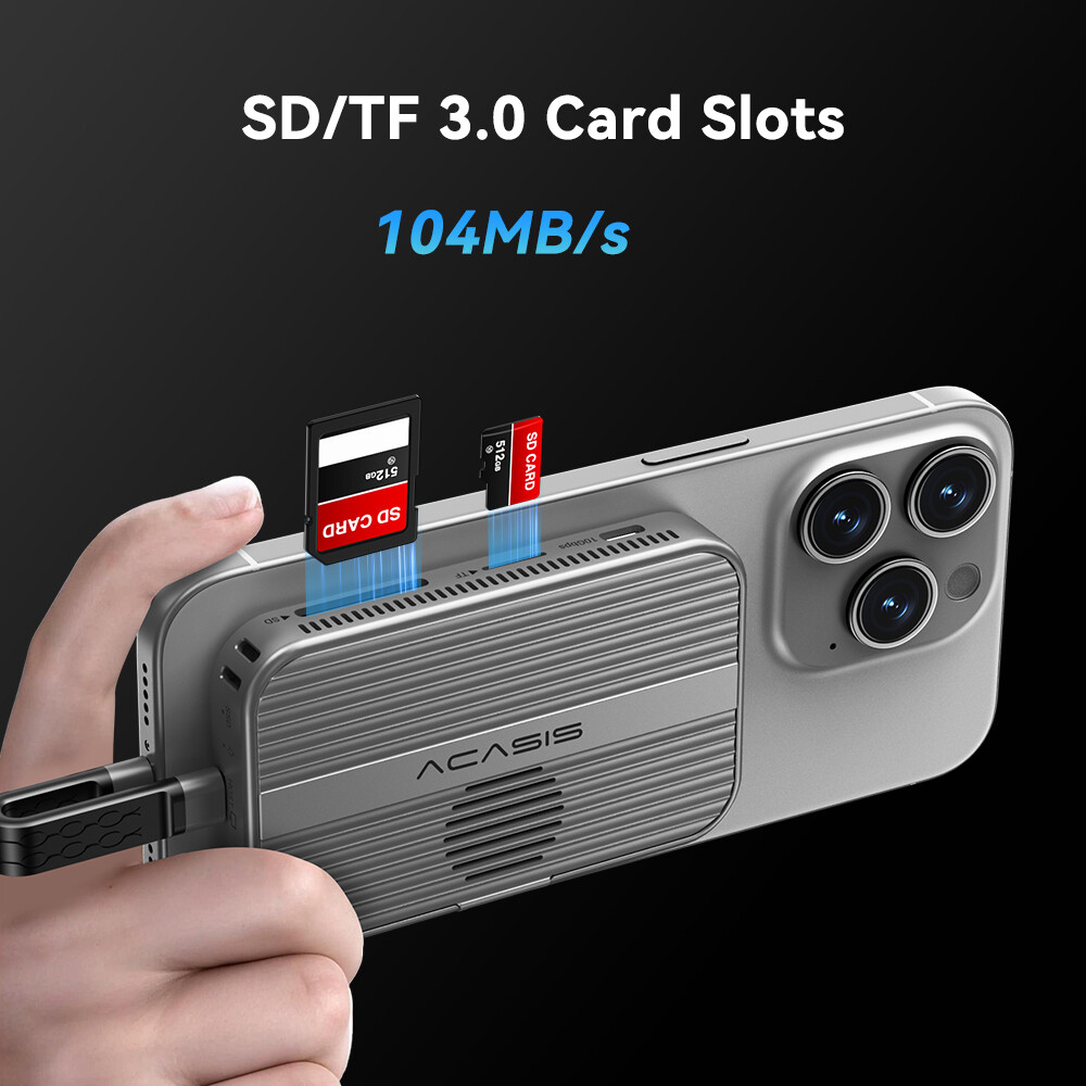 ACASIS 10Gbps Magnetic SSD Enclosure & Docking Station for iPhone 15/16/17 Serie