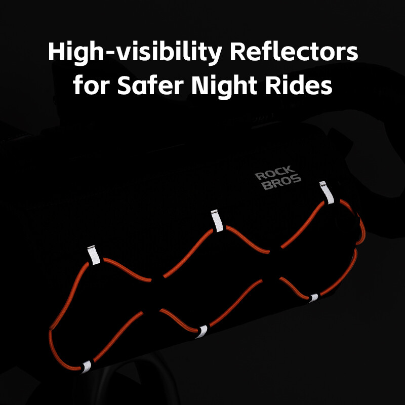 ROCKBROS Bike Front Handlebar Bag 2.2L Capacity Reflective Portable Storage Bag