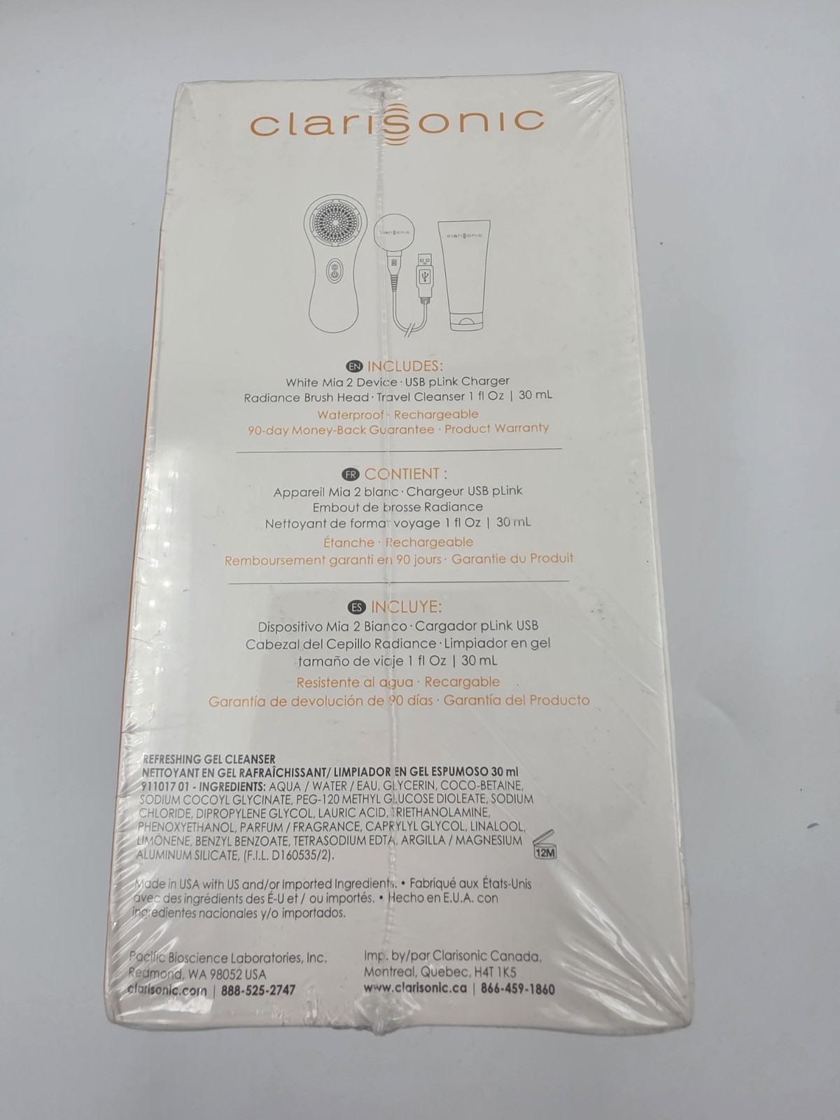 Clarisonic Mia 2 Sonic Skin Cleansing System - WHITE NEW Sealed