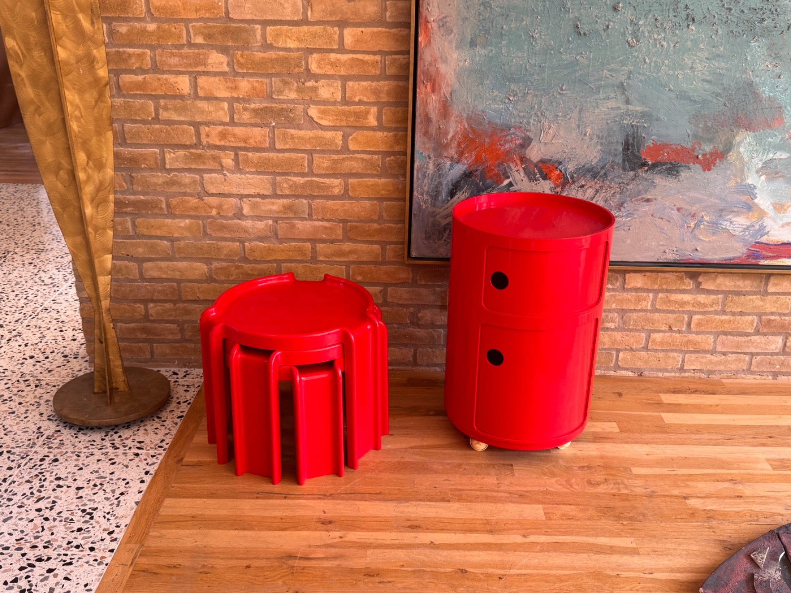 1970 Kartell Componibili Space Age Plastic Storage Unit Side Table Vtg Italy Mcm