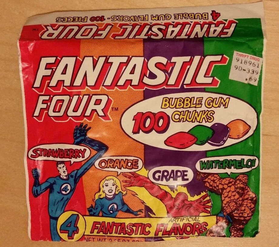 VINTAGE MARVEL COMICS FANTASTIC FOUR AMUROL BUBBLEGUM PACK 1982 SEALED POUCH