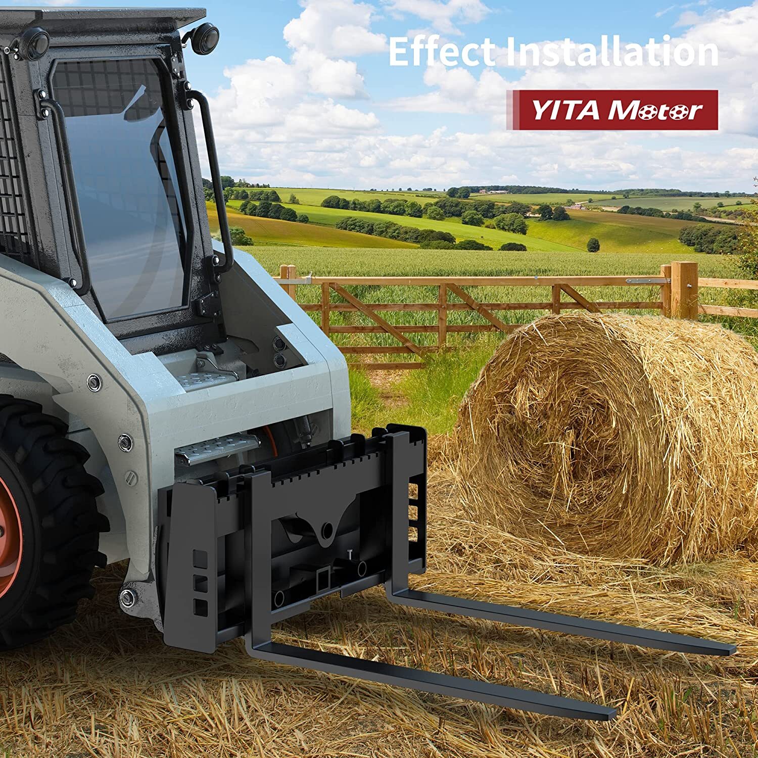 42" Skid Steer Pallet Fork Blades for Tractors Loaders Forklift 2500 LBS 2Pcs