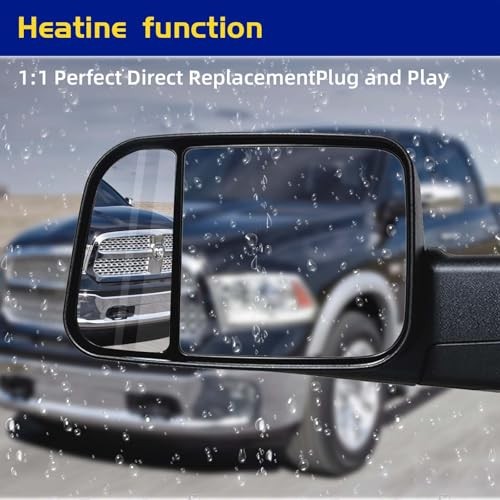 Compatible with 2010-2020 Dodge Ram 1500 2500 Driver Side Lower Mirror Glass