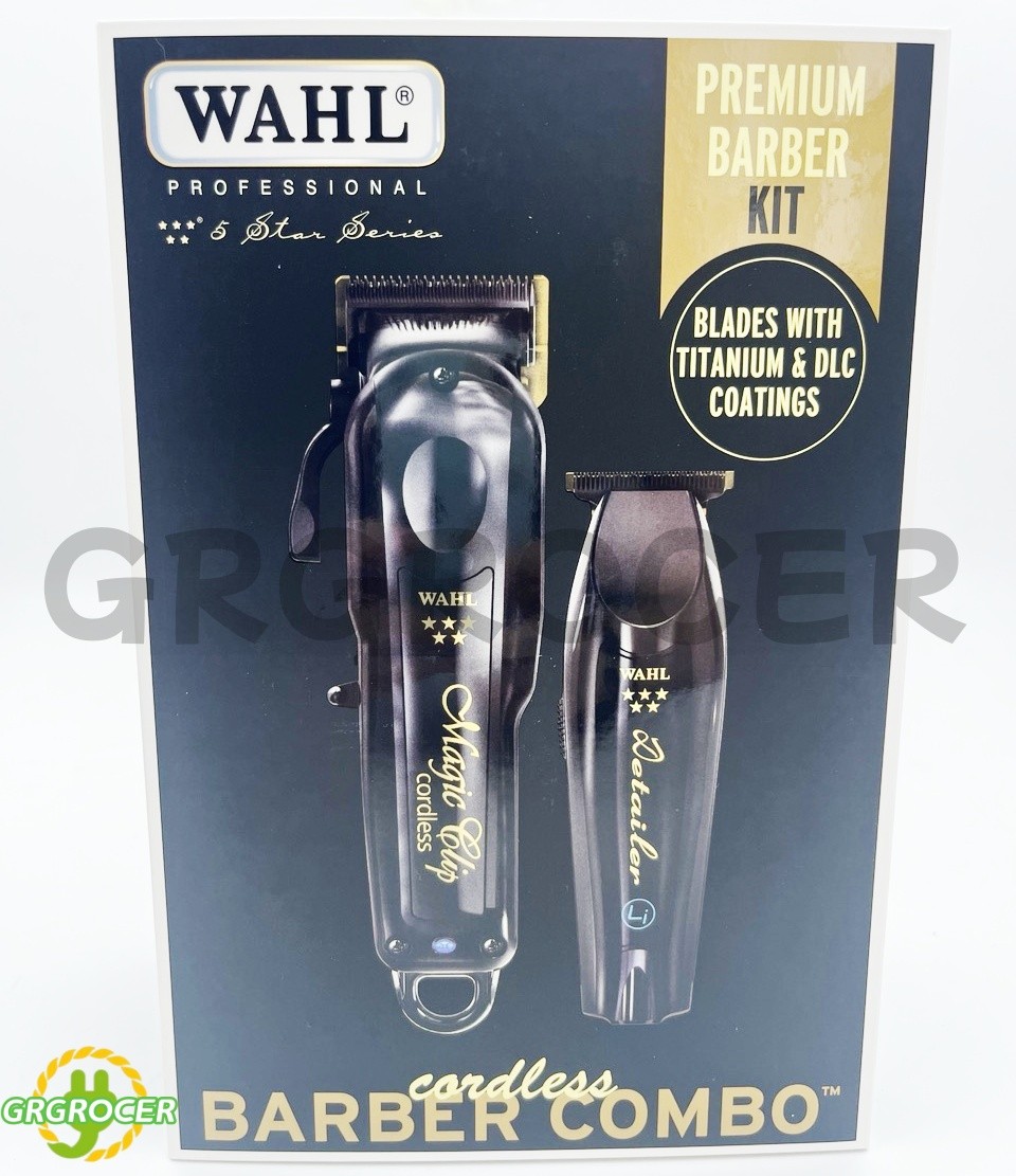 Wahl Cordless Barber Combo Black Magic Clip Clipper & Detailer Trimmer 3025397