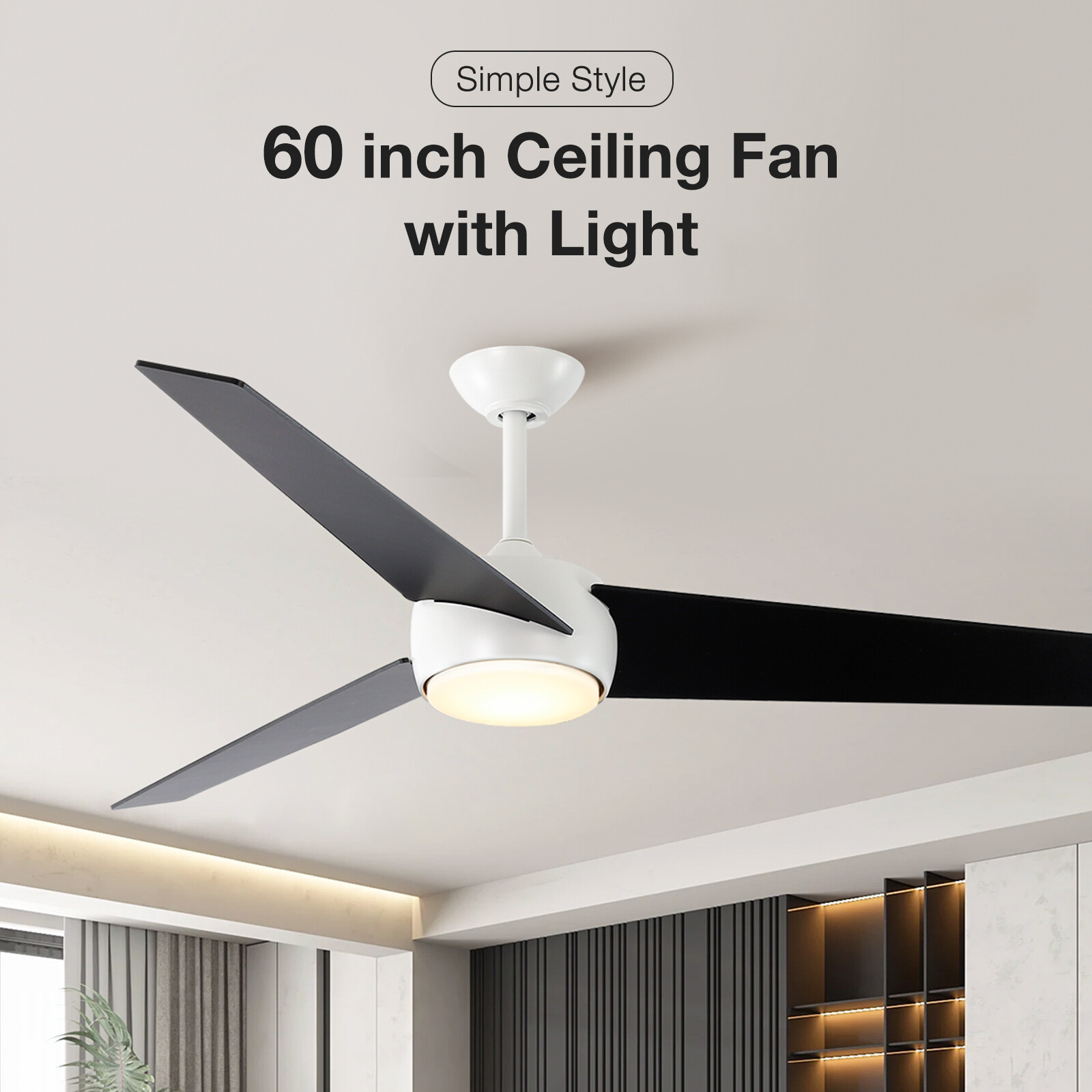 60inch  Ceiling Fan With Light and Remote Control