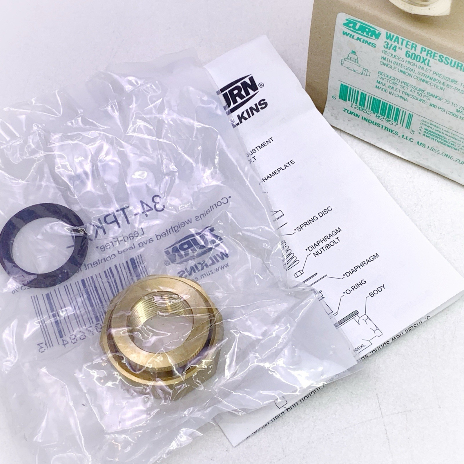 Zurn Wilkins 34-600XL 3/4" 600XLPressure Reducing Valve 0.75 Inch Lead Free NEW