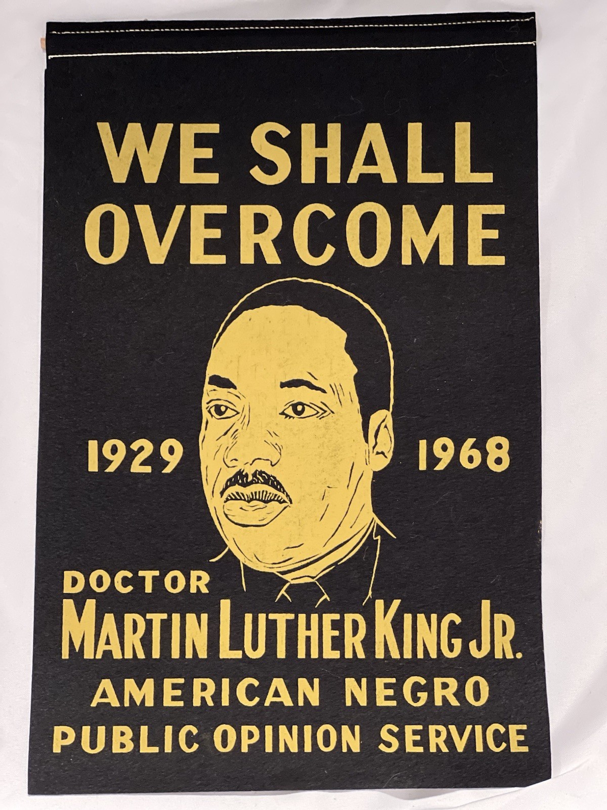 Vintage 1960’s JFK & Martin Luther King Civil Rights Memorial Felt Banner 2 Side