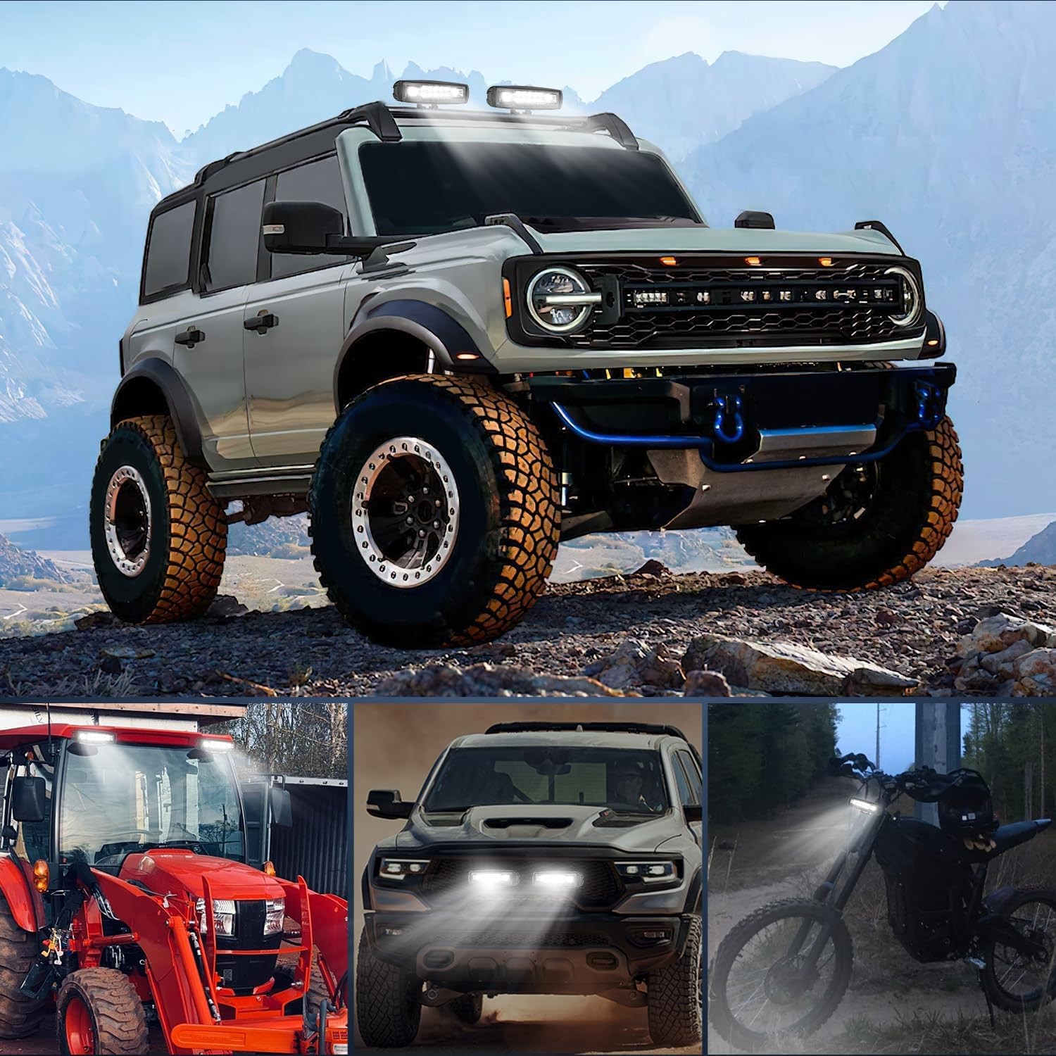 Nilight LED Pods 6 Inch 60W Flood Spot Beam Combo Light Bar Driving Fog Off Road