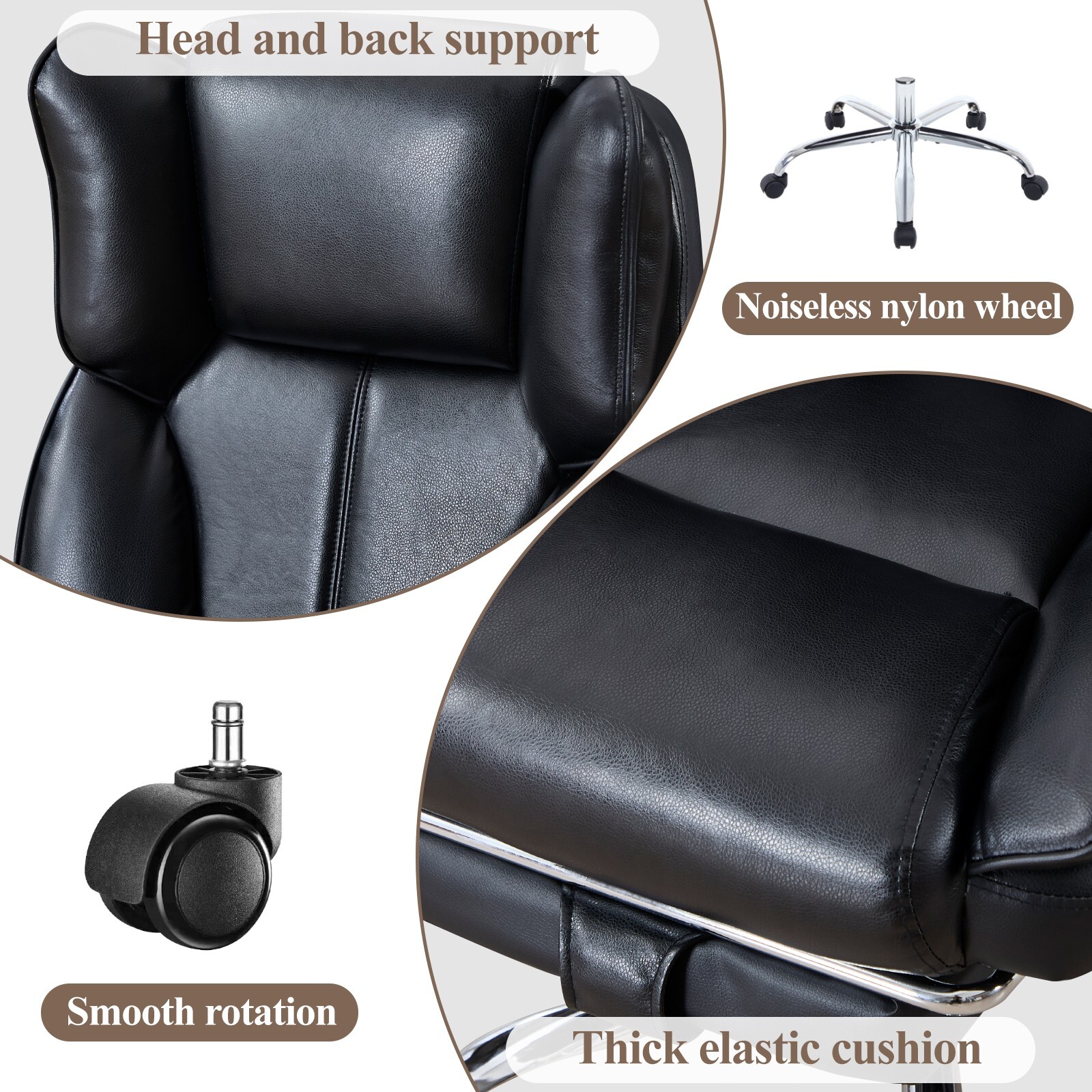 Tall Executive Office Chair with Footrest Leather Computer Chair