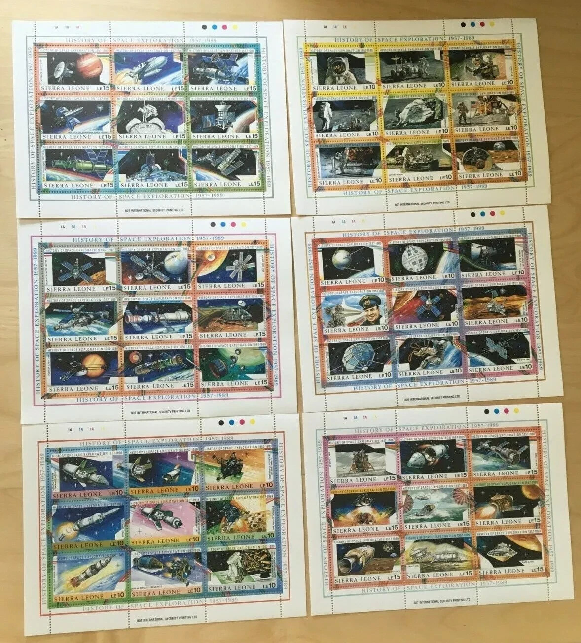Sierra Leone 1989 Space Exploration Set Of 6 Souvenir Stamp Sheets Scott#1069-74
