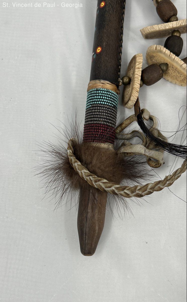 Ceremonial Peace Pipe Native American 18" Handmade By South Paw Authentic Animal