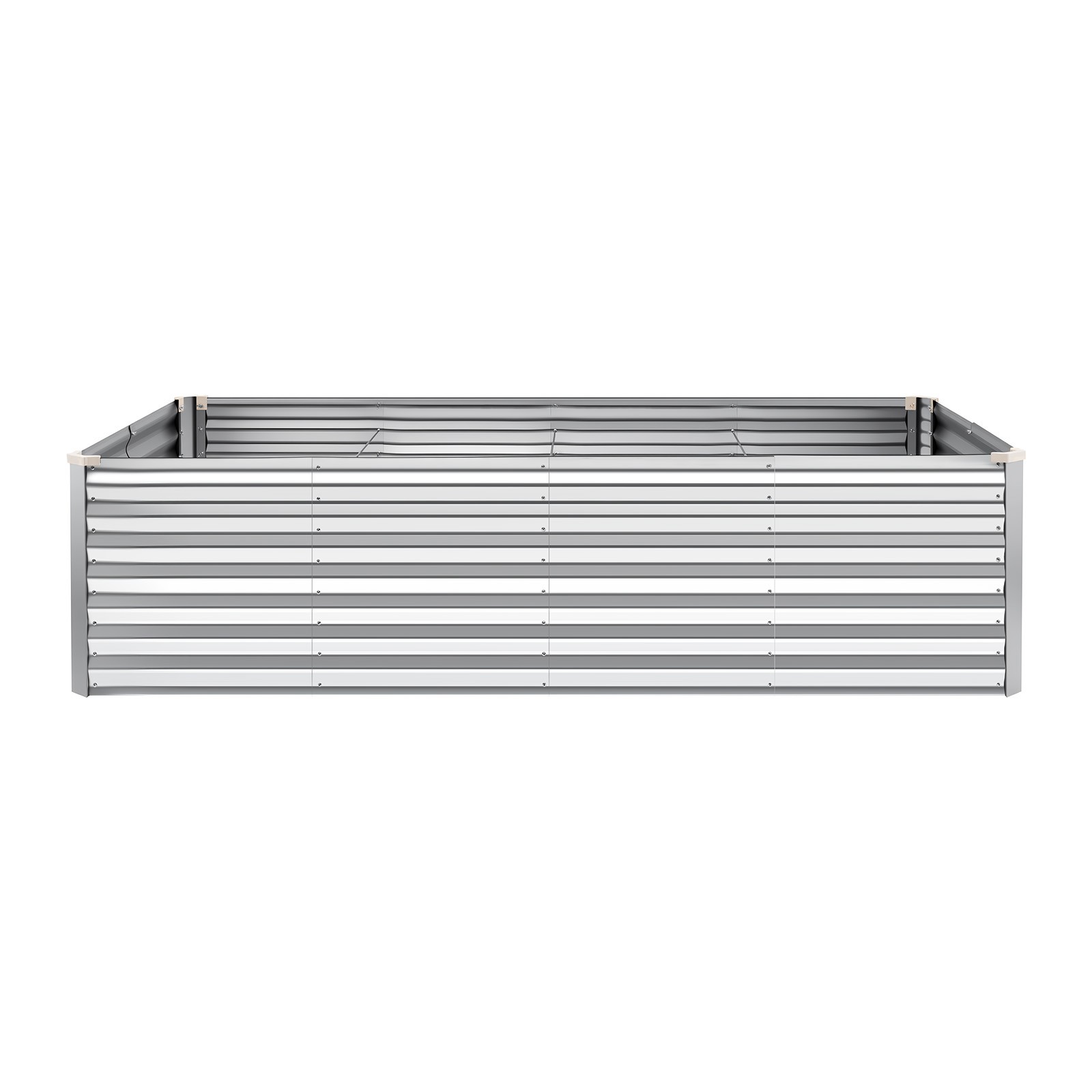 VEVOR Galvanized Raised Garden Bed 8 x 4 x 2 ft Rectangular Planter Box Silver