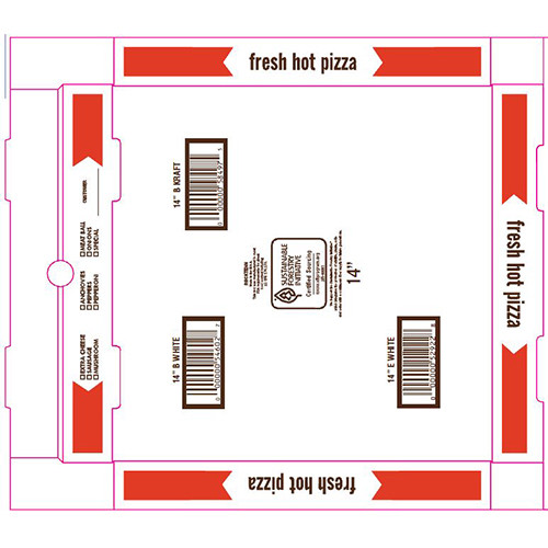 Square Cafe Design B-Flute Corrugated Pizza Box White 16" L x 16" W | 50/Bundle