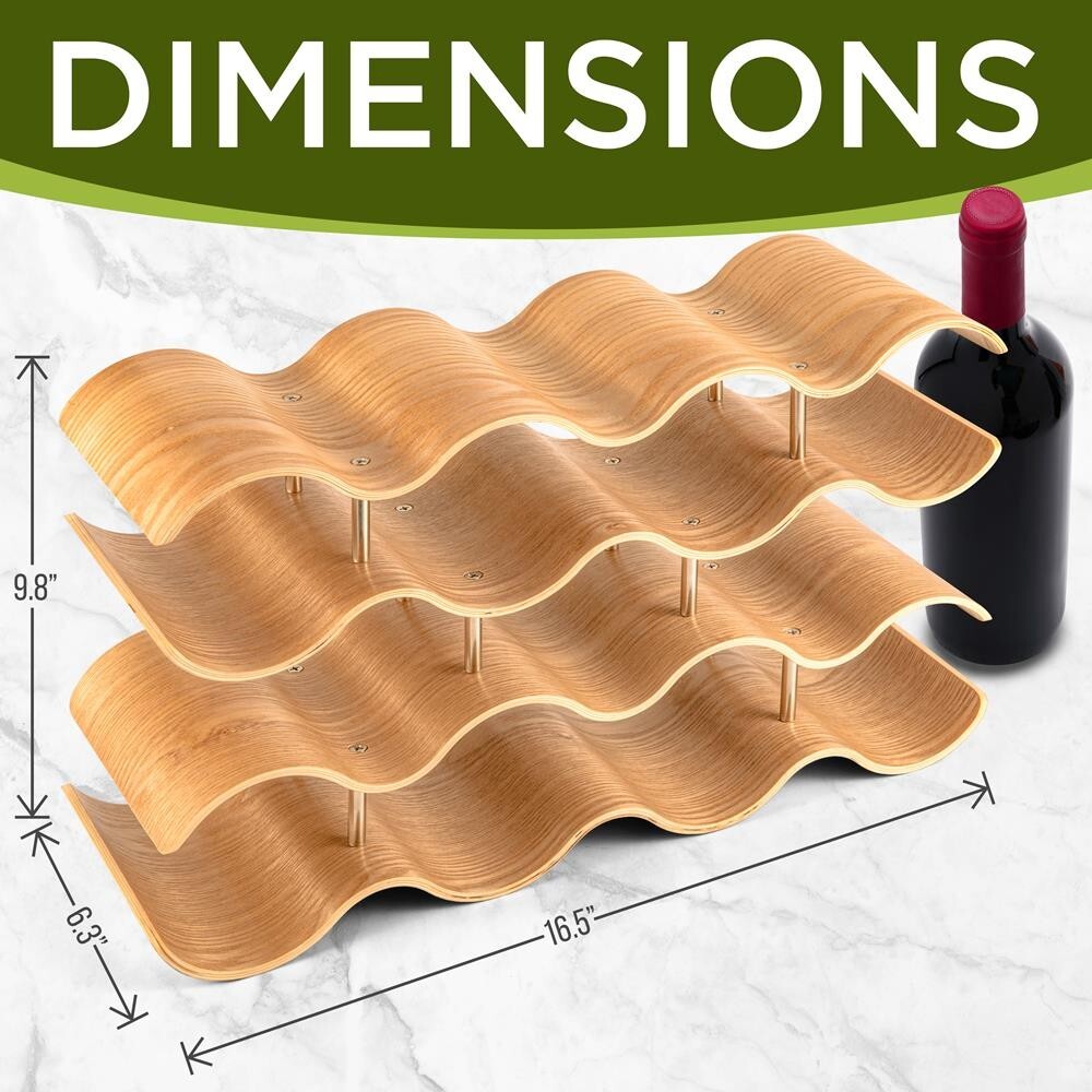 SereneLife 4-Tier Wine Storage Rack w/ 14 Bottle Slots, 4-Tier Modular Wine Disp