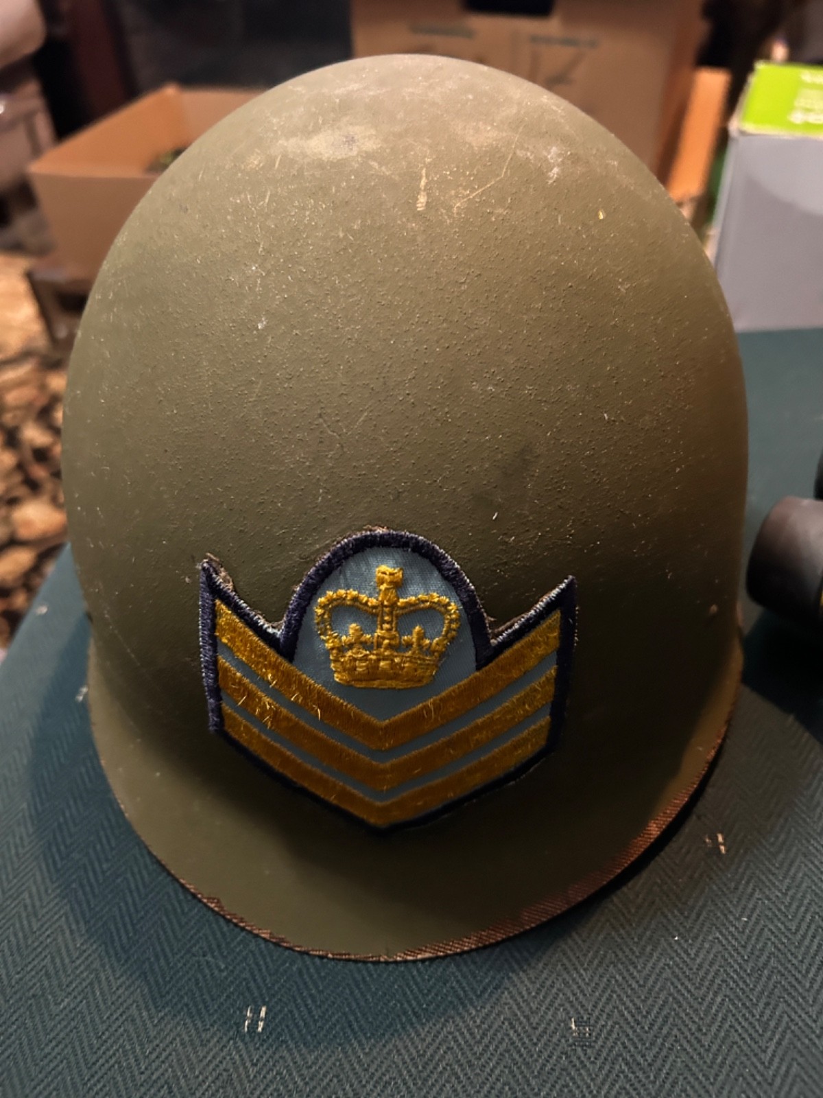 Vintage Canadian Army helmet READ