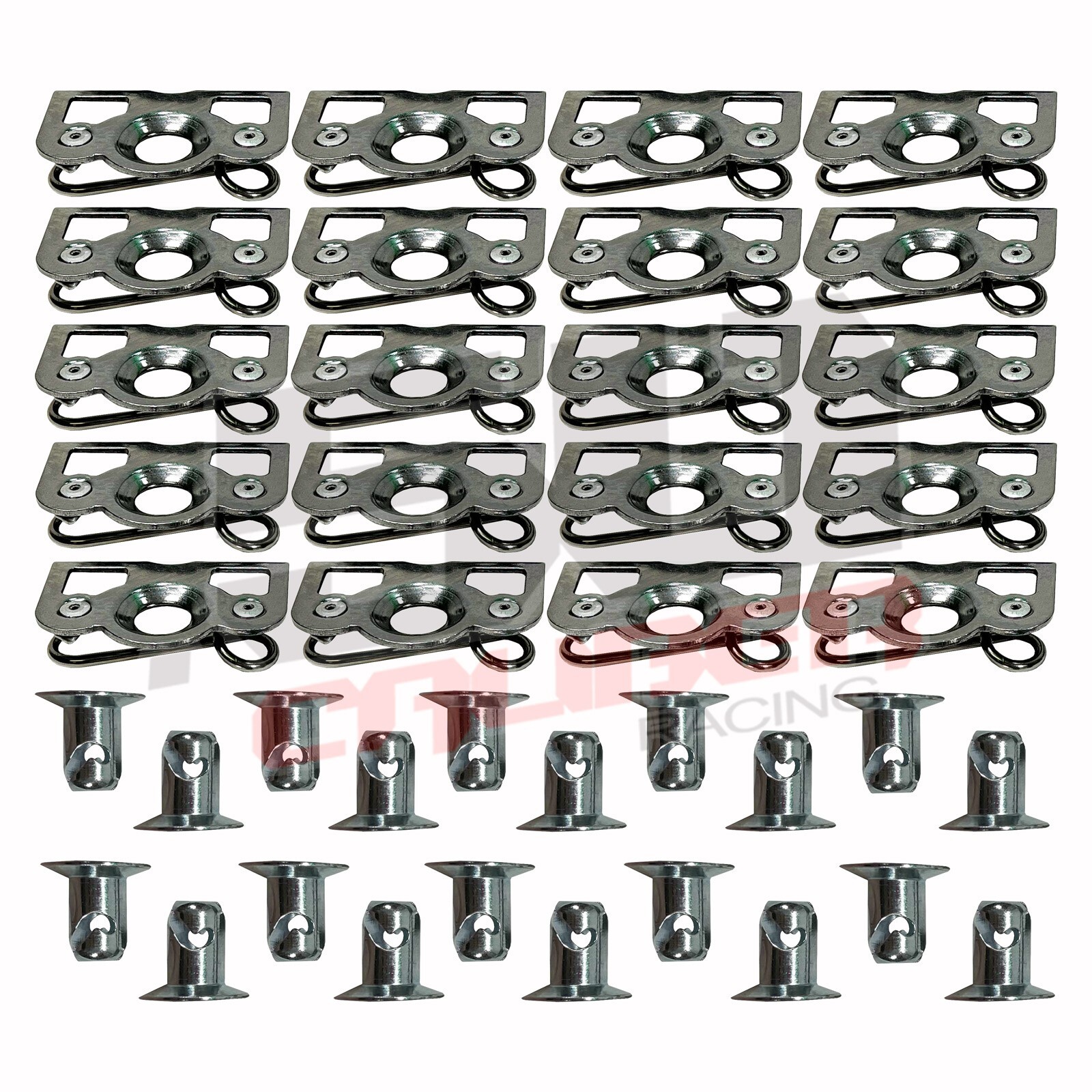 20 Pack Dzus Tabs - Plate Button Fastener Spring Pre-Assembled RZR UTV Sand Rail