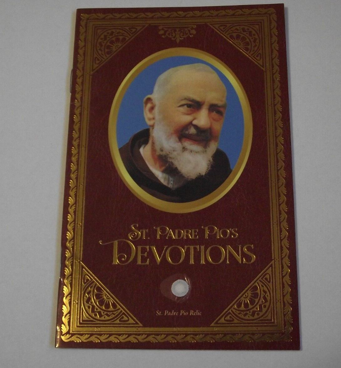 Vintage Patron St Saint Padre Pio Pio's Devotions relic prayer book booklet