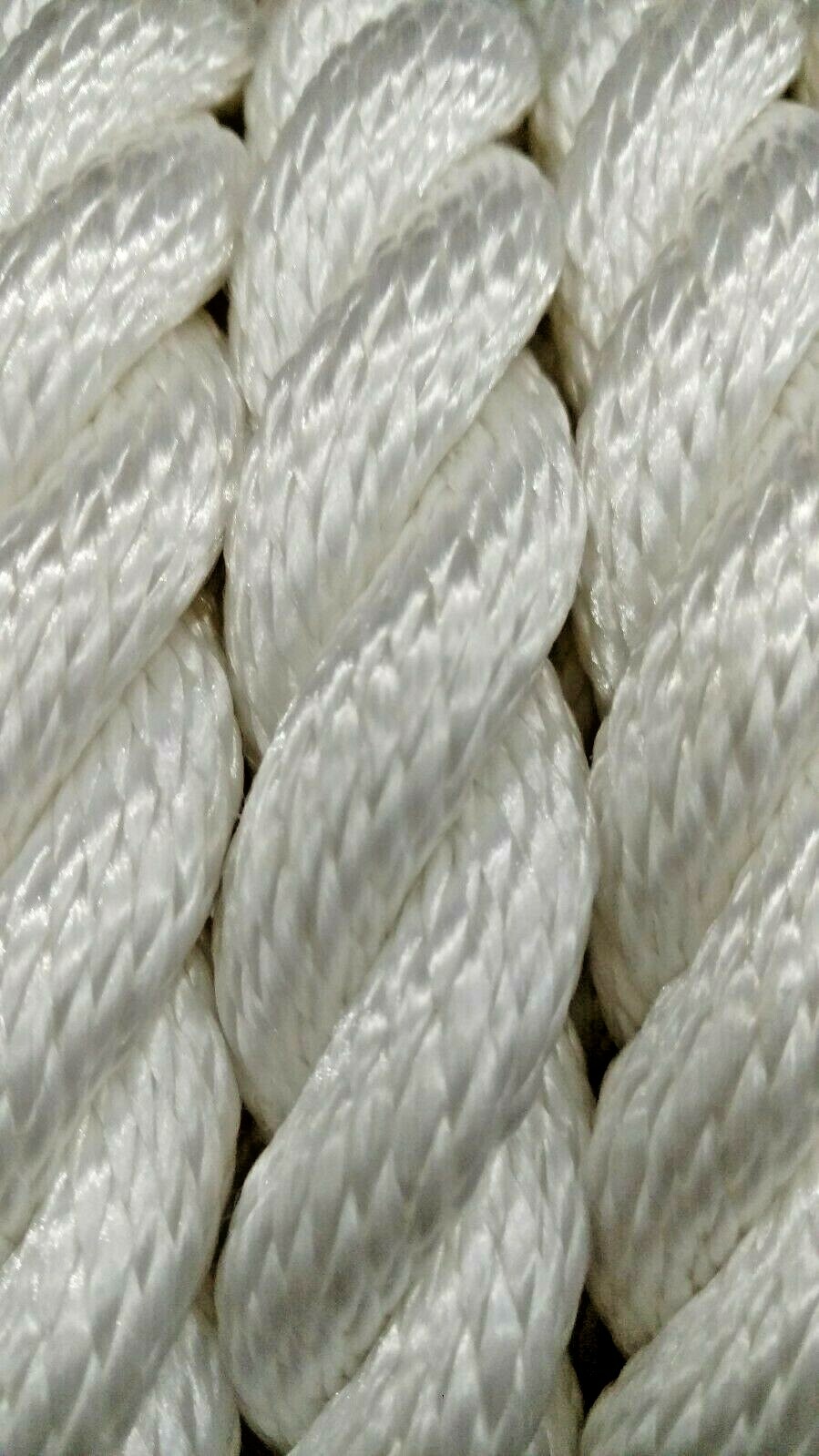 Premium 3 Strand Twisted White 100% Polyester Rope Low Stretch Outdoor Line