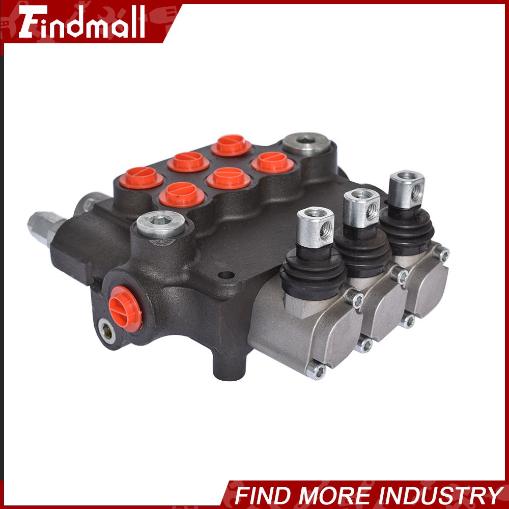 3 Spool 21 GPM Hydraulic Monoblock Double Acting Control Valve SAE Ports NEW