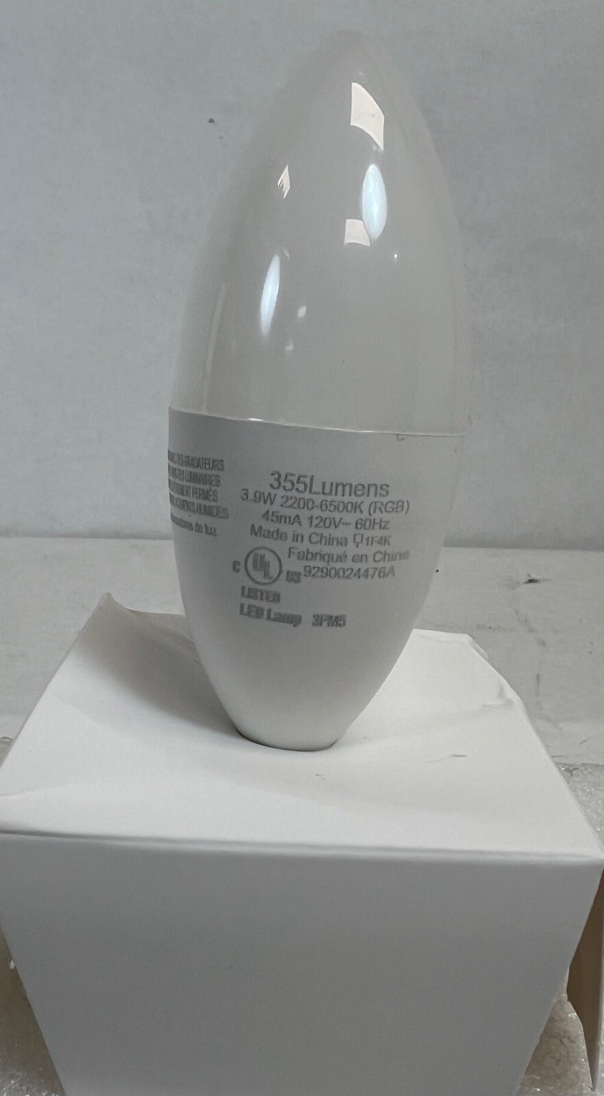 Lot of 3 -WiZ Candle Wi-Fi Smart LED Light Frosted Dimmable Color B12