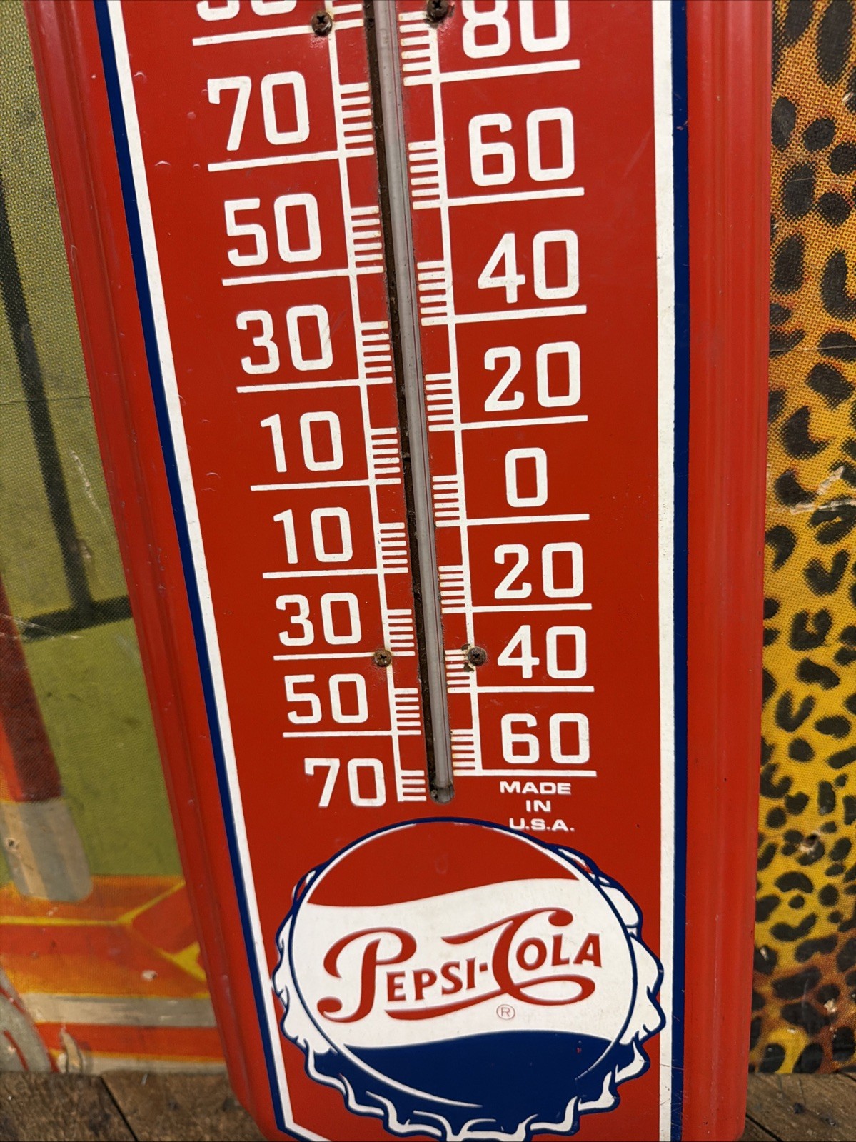 VINTAGE PEPSI COLA THERMOMETER SIGN COCA COLA 7UP PEPSI ORANGE CRUSH DR PEPPER