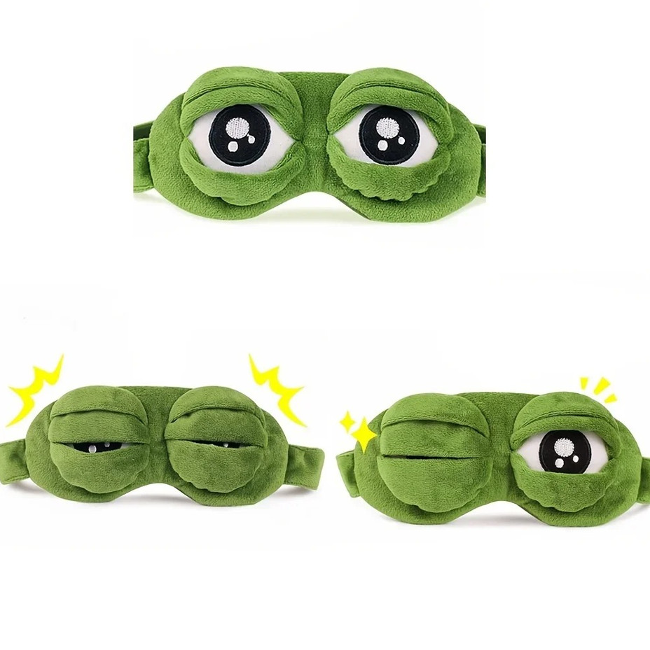 1 pc 3D Sad Frog Sleep Mask Soft Eye Shade Blindfold for Travel Men Women NEW
