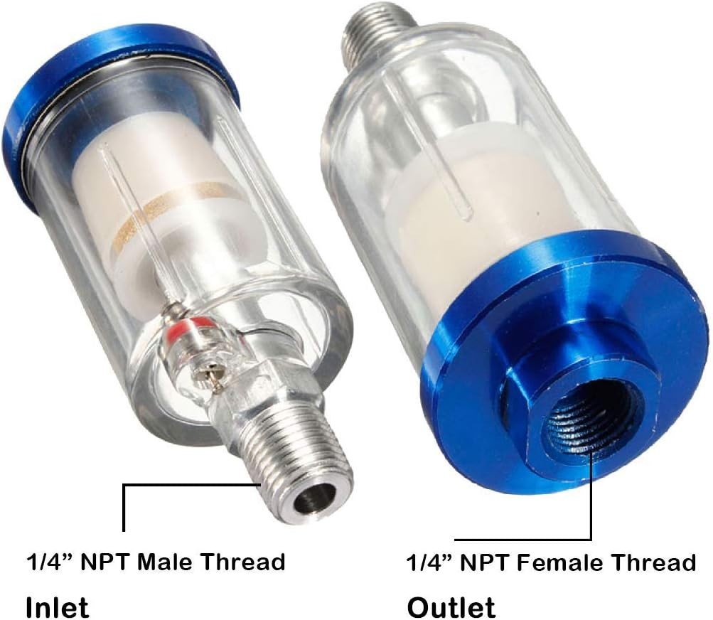 Filtro separador de agua y aceite, rosca macho y hembra NPT de 1/4" para pistola