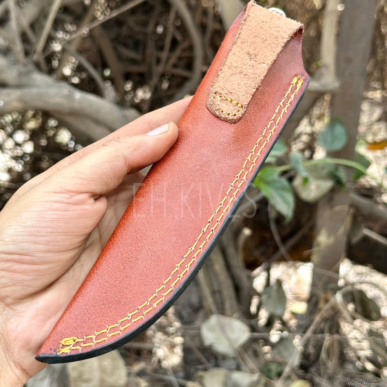 Handmade Genuine Cow Leather Sheath for 8-10 Inch Fixed Blade Hunting Knife