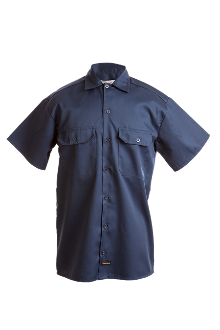 Work Shirt Men's Navy Khaki Conqueror Mechanic Uniform Long Short Sleeve Button
