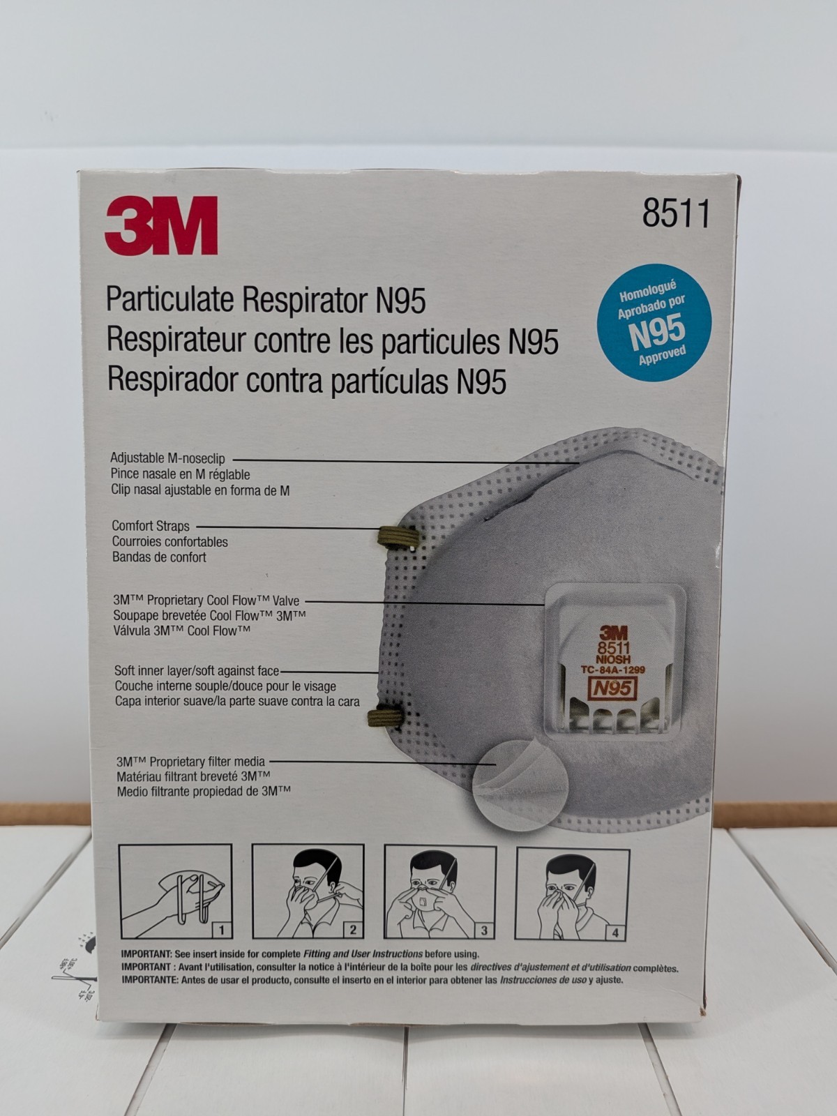 3M 8511 N95 Particulate Respirator Face Mask | Case of 80 Masks EXP 07/25 | New