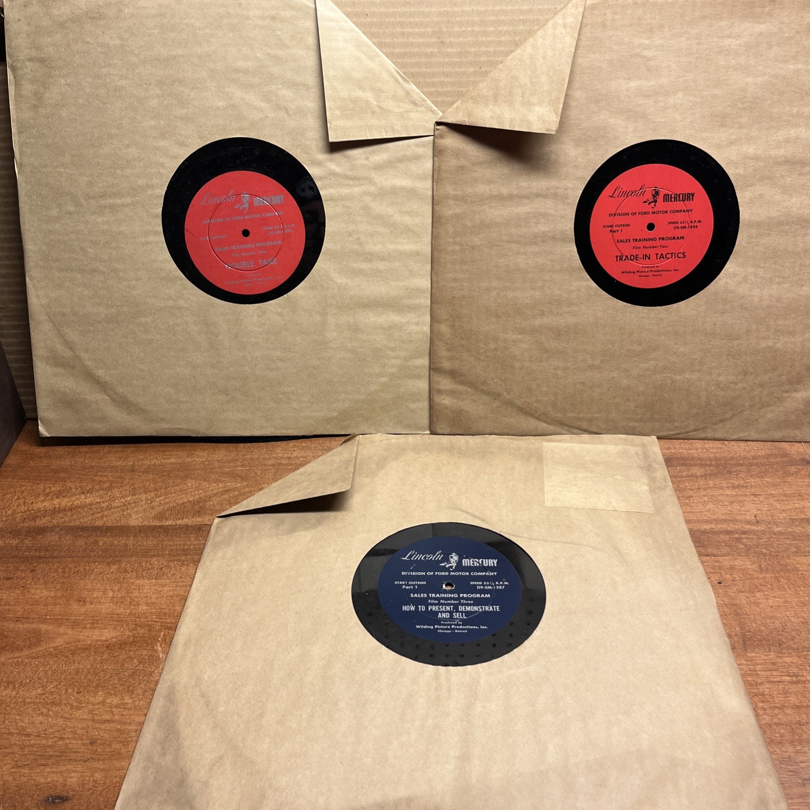 Ford Lincoln Mercury Sales Training 16” Transcription Records with Case