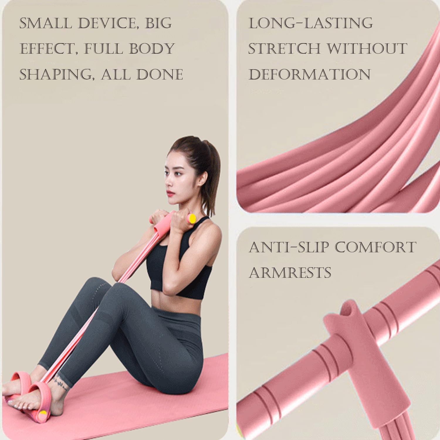 6 Tube Pedal Resistance Device,Exercise Bands with Handles,Pedal Resistance Band