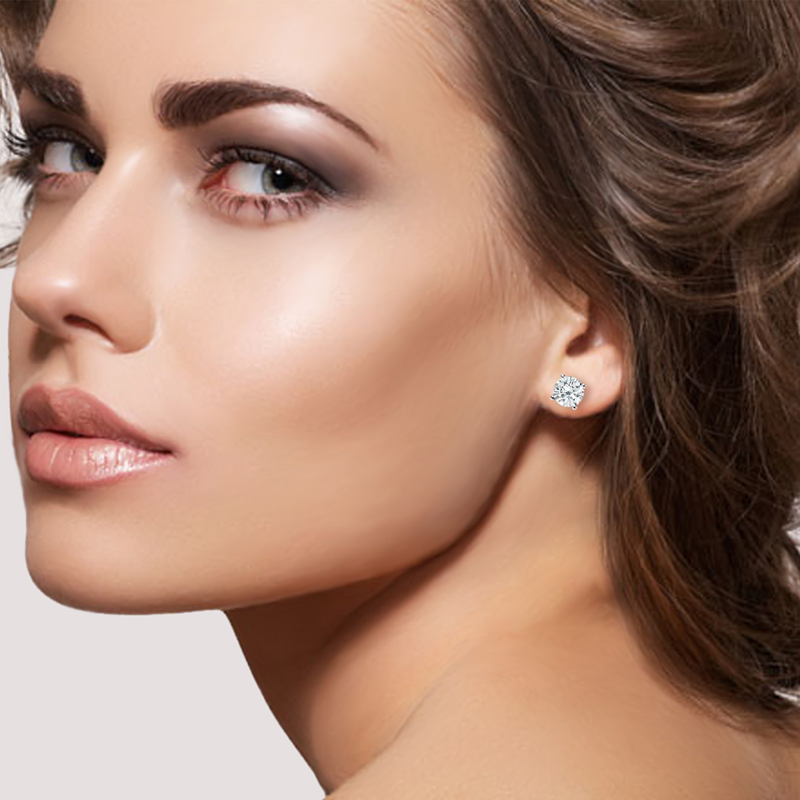 2.00 CT ROUND CUT GRA MOISSANITE EARRINGS 14K SOLID WHITE GOLD STUDS SCREW-BACK