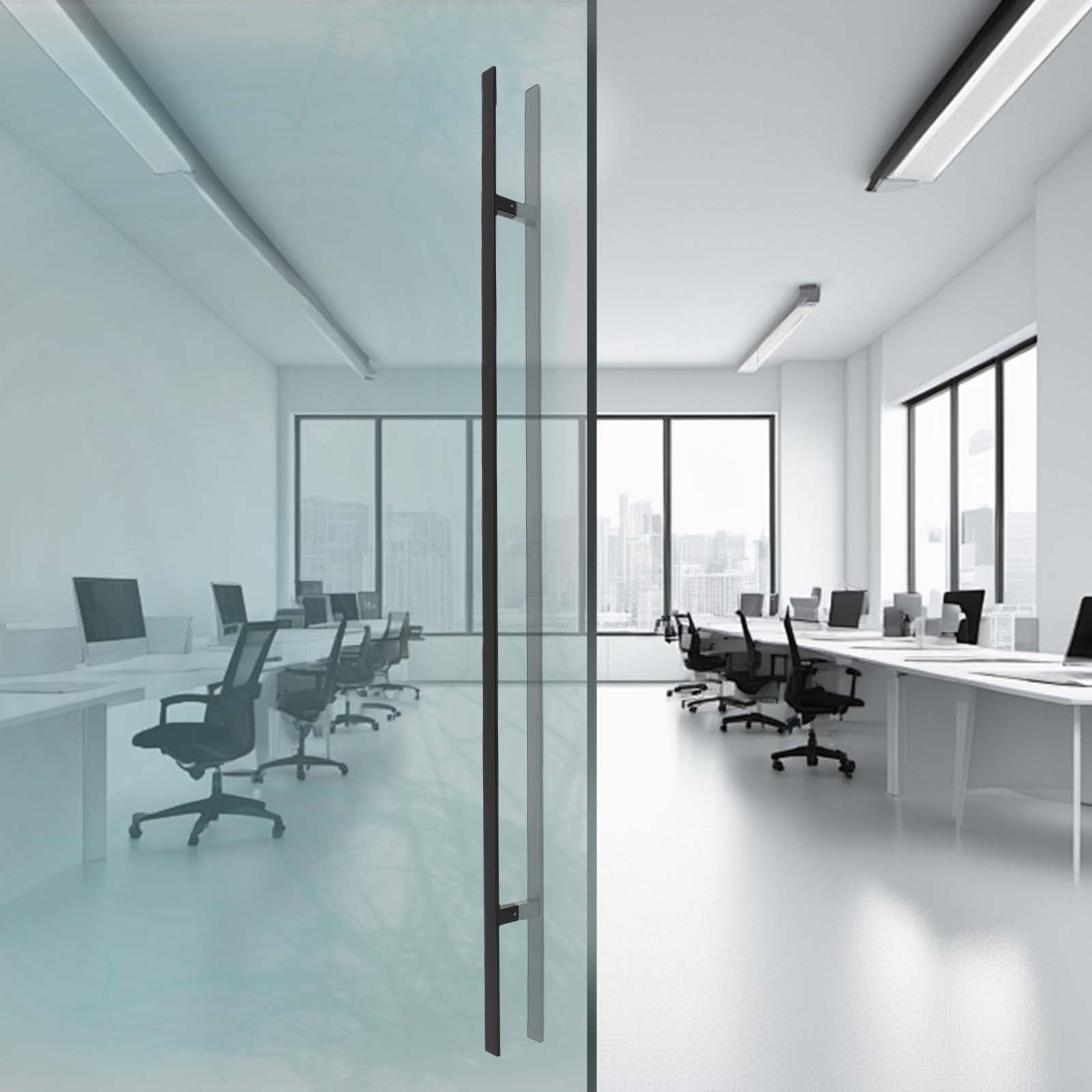 Dual Sided Push Pull Door Handle H-Shaped Stainless Handle Sliding Door Handle