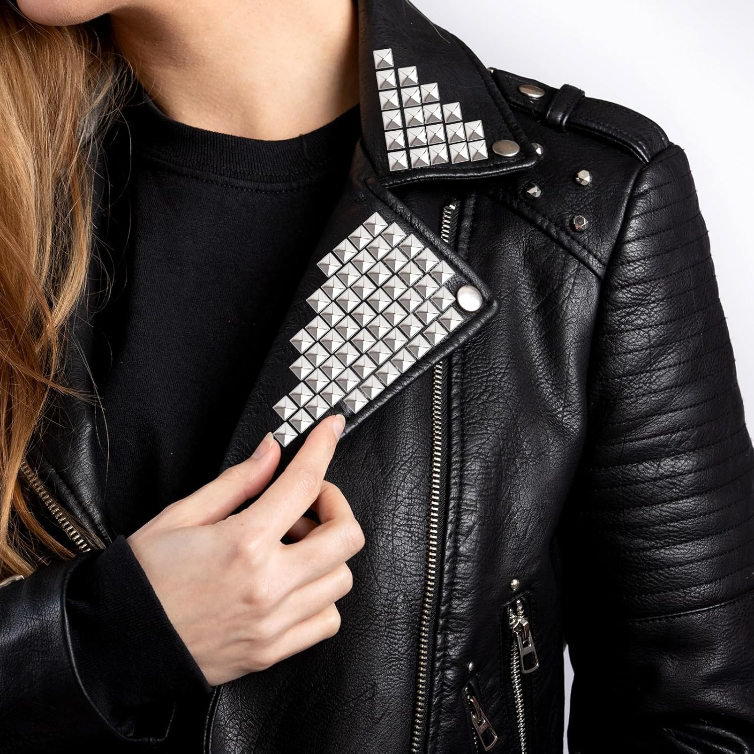 1000 Pcs 10mm Silver Pyramid Studs for Clothing and Leather Crafting